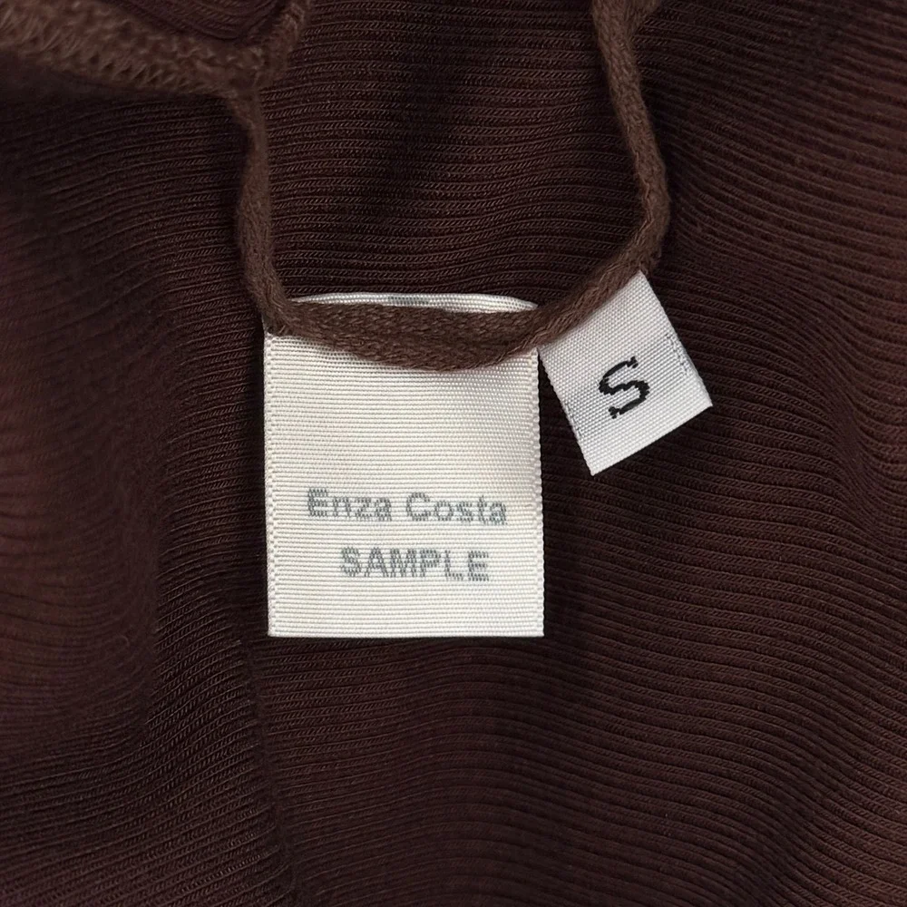 ENZA COSTA Silk Rib Knit Maxi Tank Dress Womens Small Brown Quiet Luxury NEW - Picture 11 of 12